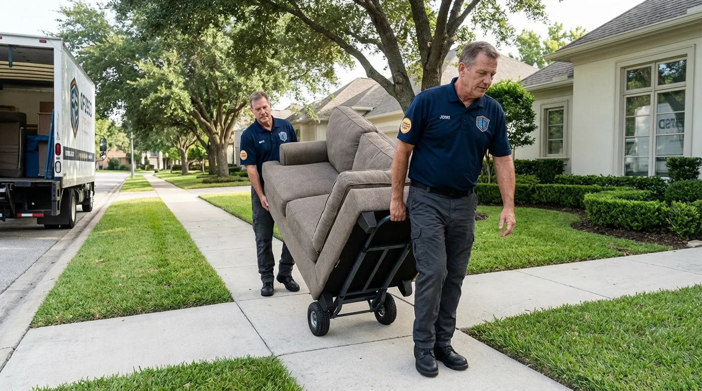Local residential moving crew loading furniture in Wathena, KS